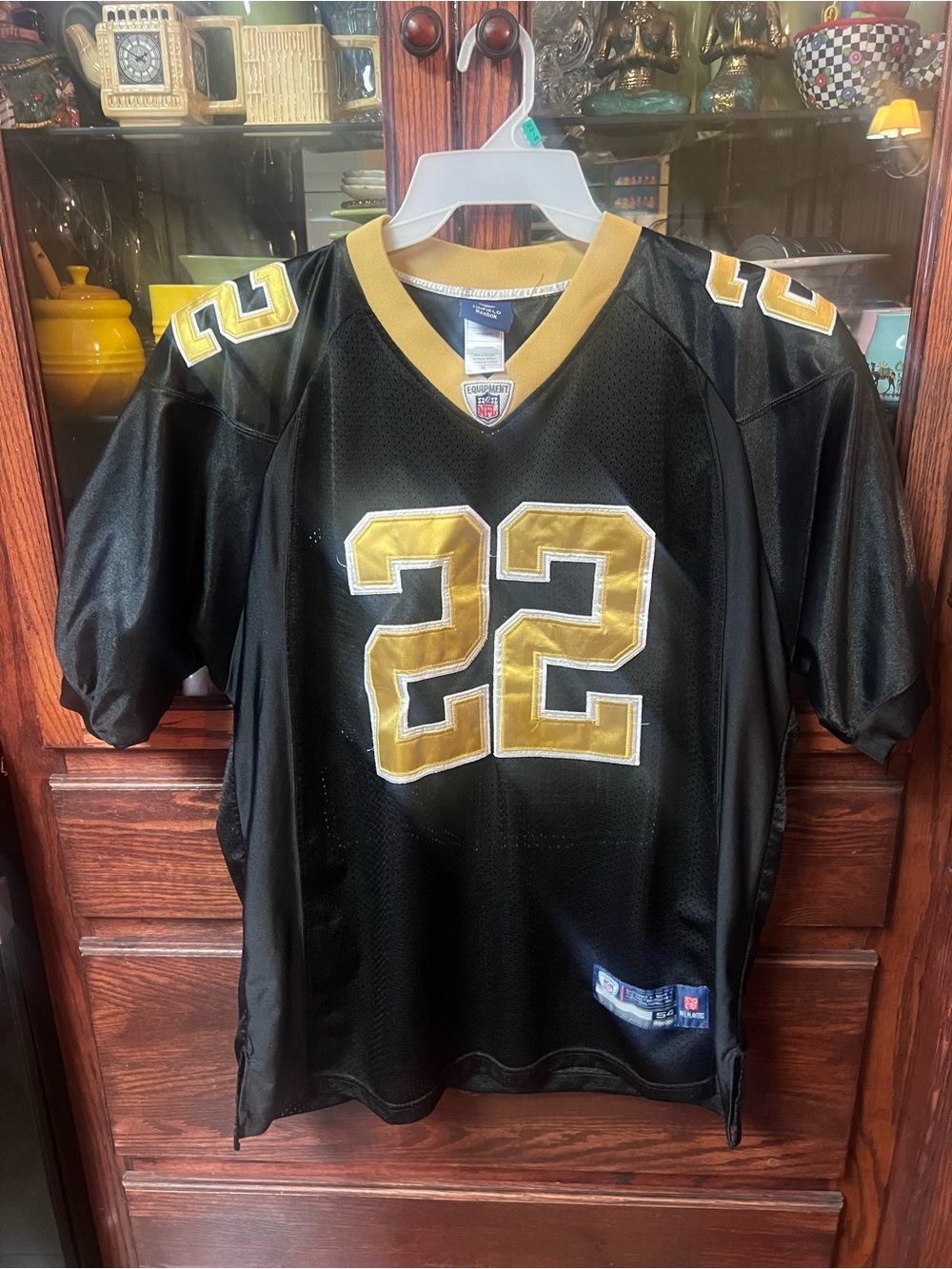 VINTAGE NEW ORLEANS SAINTS Reebok Black Jersey with Blue NFL Players Patch